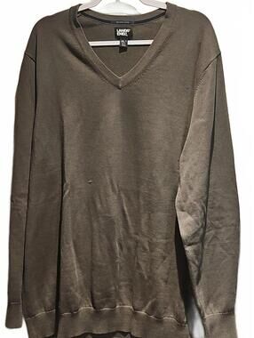 Lands' End olive green  v neck sweater size 2XL